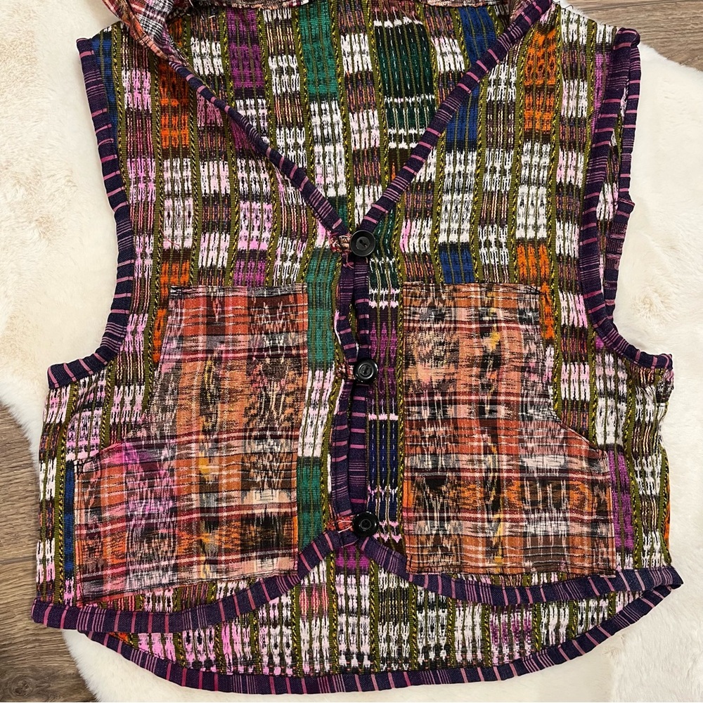 Vintage Handmade Patchwork Vest - image 2